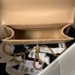 Chanel AS2649 Chain Bag With Gold Charm Small Vintage Calfskin Bag Beige - Image 7