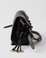 Prada Soft Sound Large Leather Shoulder Bag With Charms - Image 4