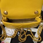 Chanel AS4868 Mini Flap Bag Pearl Lambskin Faux Pearl & Gold Metal Yellow - Image 6