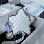 Chanel 24C AS4579 Star Bag White and Black Satin Black Metal Hardware - Image 2