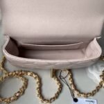 Chanel AS4847 Mini Flap Bag With Top Handle Lambskin Resin Pink - Image 8