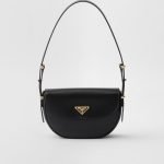 Prada Arqué Leather Shoulder Bag With Flap