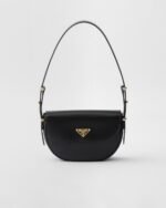 Prada Arqué Leather Shoulder Bag With Flap
