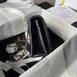 Chanel AS4967 Small Flap Bag Shiny Lambskin Enamel & Gold Metal Black - Image 5