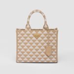 Small Prada Symbole Embroidered Fabric Handbag