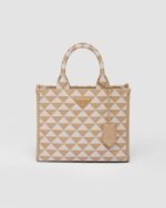Small Prada Symbole Embroidered Fabric Handbag