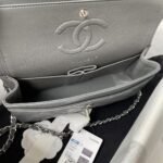 Chanel Small Classic Handbag Silver Hardware - Image 6