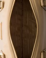 Re-Nylon and Leather Medium Top-Handle Bag With Padlock - Image 4
