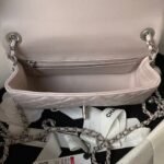 Chanel 23K AS1787 Mini Pearl Embossed Rectangular Flap Bag Lambskin Brushed Silver Metal Hardware Light Purple - Image 5