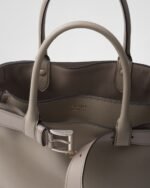 Prada Buckle Large Leather Handbag With Belt - Image 6