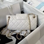 Chanel 24C AS4611 Vintage Logo Lambskin Rectangular Shoulder Bag White - Image 2