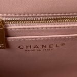 Chanel 23S AS4064 Camellia Embossed Chain Lambskin Flap Bag Light Pink - Image 8