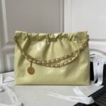 Chanel 22 Hobo Bag 24C AS4486 Gold Metallic Yellow Shiny Calfskin New Edition Horizontal - Image 2