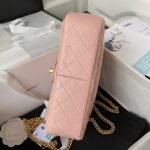 Chanel 23S AS4064 Camellia Embossed Chain Lambskin Flap Bag Light Pink - Image 6