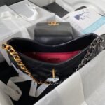 Chanel 24C AS4638 19 Hobo Bag Black Lambskin Mixed Metal Hardware - Image 7