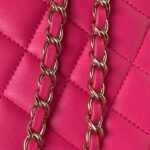 Chanel 24C AS4579 Star Bag Fuchsia Satin Gold Metal Hardware - Image 4