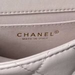 Chanel AS4847 Mini Flap Bag With Top Handle Lambskin Resin Pink - Image 7