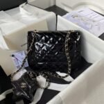 Chanel AS4647 Mini Flap Bag With Star Coin Purse Metallic Calfskin & Gold Metallic Black - Image 2