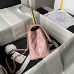 Chanel A92990 Small Flap Bag With Top Handle Shiny Calfskin Pink - Image 6