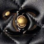Chanel AS4967 Small Flap Bag Shiny Lambskin Enamel & Gold Metal Black - Image 3