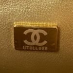 Chanel 23K AS1787 Mini Pearl Embossed Rectangular Flap Bag Lambskin Brushed Metal Hardware Light Grey - Image 8
