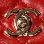 Chanel AS4654 Mini Fashion CC Flap Bag Red Lambskin Light Gold Hardware - Image 3