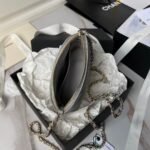 Chanel 24S AP4000 Mini Clutch With Chain Crossbody Bag Grey Caviar Light Gold Hardware - Image 4