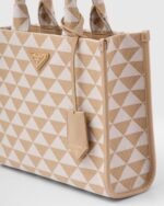 Small Prada Symbole Embroidered Fabric Handbag - Image 2