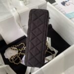 Chanel AS4416 Mini Shopping Bag Velvet and Black Calfskin Gold-Tone Metal Black - Image 5