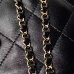 Chanel 24S AS4810 Medium CC Drawstring Backpack Shiny Lambskin Light Gold Hardware Black - Image 6