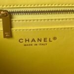 Chanel 23S AS4064 Camellia Embossed Chain Lambskin Flap Bag Yellow - Image 8