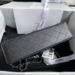 Chanel Classic 11.12 Handbag Caviar Silver Hardware Burgundy Interior - Image 6