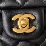 Chanel 23S AS4064 Camellia Embossed Chain Lambskin Flap Bag Black - Image 3