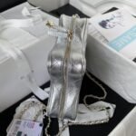 Chanel 24C AS4579 Star Bag Metallic Silver Lambskin Gold Hardware - Image 4