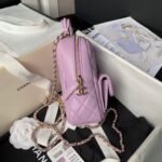 Chanel 24C AP3573 Mini Backpack Lambskin Gold Metal Purple - Image 8