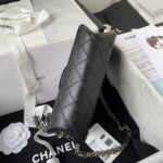 Chanel 23A Classic Mini 2.55 Flap Bag Black Distressed Calfskin Ruthenium Hardware - Image 4