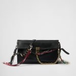 Prada Soft Sound Large Leather Shoulder Bag With Charms