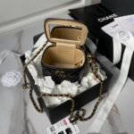 Chanel AP3941 Mini Vanity Case Lambskin Enamel & Gold-Tone Metal Black - Image 3