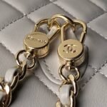 Chanel 24C AP3573 Mini Backpack Lambskin Gold Metal Grey - Image 5