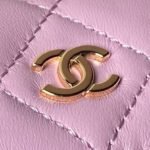 Chanel 24C AP3573 Mini Backpack Lambskin Gold Metal Purple - Image 3