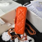 Chanel AS4868 Mini Flap Bag Pearl Lambskin Faux Pearl & Gold Metal Orange - Image 7