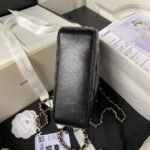 Chanel 24C AS4543 Mini Flap Bag Chain Bag Top Handle Black Lambskin - Image 4