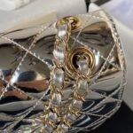 Chanel AS4647 Mini Flap Bag With Star Coin Purse Metallic Calfskin & Gold Metallic Silver - Image 4