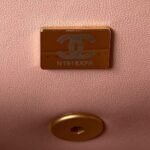 Chanel 23S AS4041 Mini Camellia Embossed Rectangular Flap Bag Antique Gold Metal Hardware Light Pink - Image 7