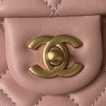 Chanel 23S AS4064 Camellia Embossed Chain Lambskin Flap Bag Light Pink - Image 3