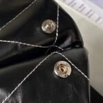 Chanel 22 AS3260 Small Bag Black and Silver Shiny Calfskin Silver Hardware - Image 9