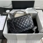 Chanel 23A A37587 Classic Large 2.55 Flap Bag Black Aged Calfskin Ruthenium Hardware - Image 2