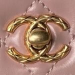 Chanel A92990 Small Flap Bag With Top Handle Shiny Calfskin Pink - Image 3