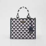 Small Prada Symbole Embroidered Fabric Handbag