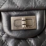 Chanel 23A Classic Mini 2.55 Flap Bag Black Distressed Calfskin Ruthenium Hardware - Image 3